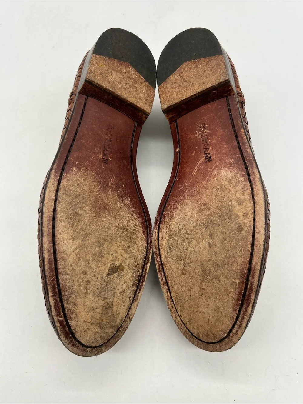 Cole Haan Men’s Sz 12M Brown Leather Woven Casual Loafers Dress Shoes.